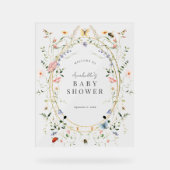 Fleur sauvage Papillon Bee Baby shower Bienvenue (Recto)