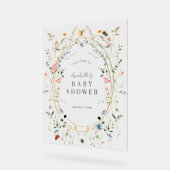 Fleur sauvage Papillon Bee Baby shower Bienvenue (Angle)