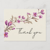 Fleur sauvage Pastel Boho Mariage Carte de remerci (Devant)