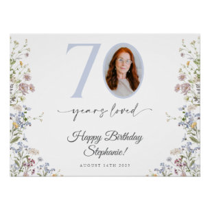Fleur sauvage Photo 70e anniversaire Affiche de bi