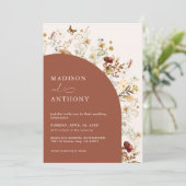 Fleur sauvage Photo Faire-part de mariage en terre (Debout devant)