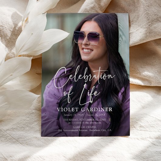 Fleur sauvage Photo Funeral Memorial Programme