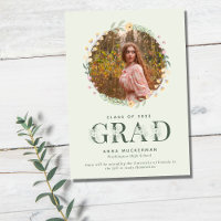Fleur sauvage Photo Girl Graduation Faire-part