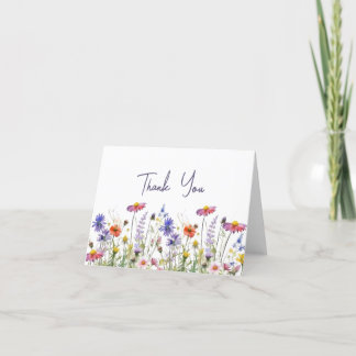 Fleur sauvage plié Merci note