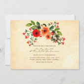 Fleur sauvage Poppy Mariage Invitations Rustique (Devant)