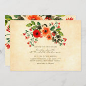 Fleur sauvage Poppy Mariage Invitations Rustique (Devant / Derrière)