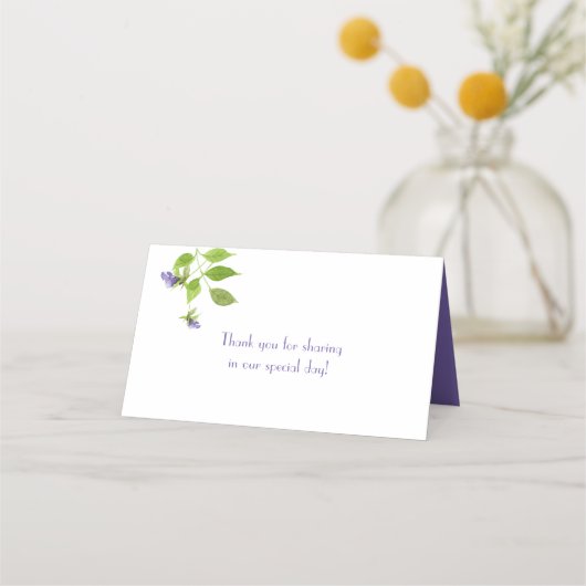 Fleur sauvage pourpre Fleurs Feuille Cartes de Pla (Dos)