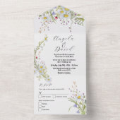 Fleur sauvage Printemps Délicat Mariage Invitation (À l'intérieur)