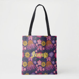 Fleur sauvage Purple Floral Sac fourre-tout person