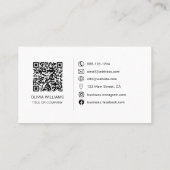 Fleur sauvage QR Code Social Media Icon Carte de v (Dos)