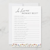 Fleur sauvage qui connaît maman Baby shower carte  (Devant)