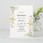Fleur sauvage Quinceañera élégante invitation (Debout devant)