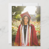 Fleur sauvage Red Graduation Invitation Faire-part (Dos)