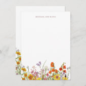 Fleur sauvage Remerciements Note Cartes (Devant / Derrière)