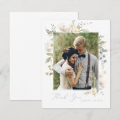 Fleur sauvage Romance Carte de remerciements (Devant / Derrière)