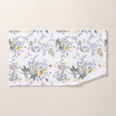 fleur sauvage romantique délicat motif Jaune bleu  (Serviette à main)