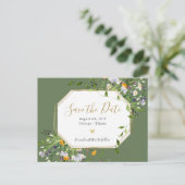 Fleur sauvage Romantique enregistrer la date carte (Debout devant)