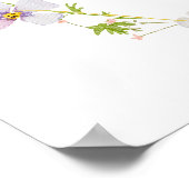 Fleur sauvage rose Bow Anniversaire fille Affiche  (Coin)