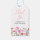 Fleur sauvage rose - Étiquettes Cadeau personnalis (Devant)