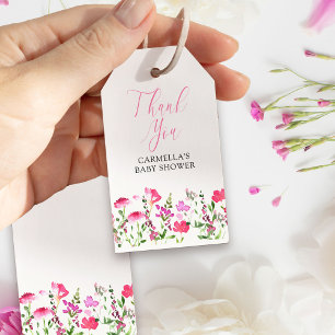 Fleur sauvage rose - Étiquettes Cadeau personnalis