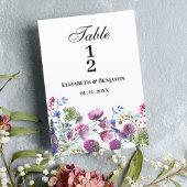 Fleur sauvage rose lavande violet Numéros de table