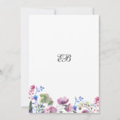 Fleur sauvage rose lavande violet Numéros de table (Dos)