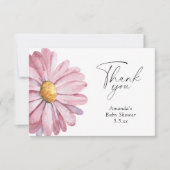 Fleur sauvage rose marron élégant Carte de remerci (Devant)