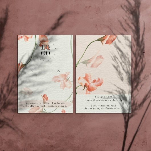 Fleur sauvage rose pâle | Carte d'affichage à orei