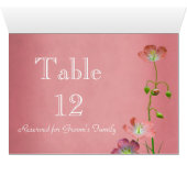 Fleur sauvage rose sur Bourgogne Numéro de table (Intérieur Horizontal (Bas))