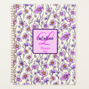 Fleur sauvage rose violet design floral