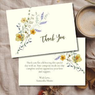 Fleur sauvage Rustic Boho Carte de remerciements