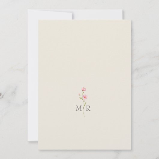 Fleur sauvage Rustic Boho Faire-part de mariage (Dos)