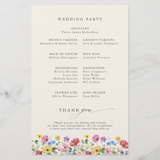 Fleur sauvage Rustic Chic Floral Boho Programme de (Dos)