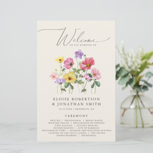 Fleur sauvage Rustic Chic Floral Boho Programme de (Debout devant)