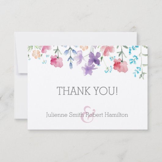 Fleur sauvage Rustic Floral Mariage Carte de remer (Devant)