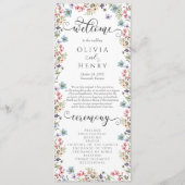 Fleur sauvage Rustic Floral Wedding Programme (Devant)