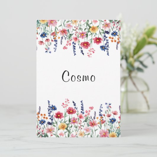 Fleur sauvage Rustic Mariage numéro de table perso (Debout devant)