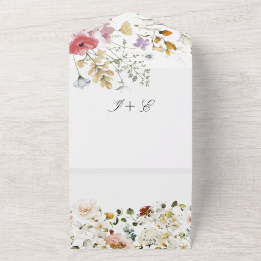 Fleur sauvage rustique Boho Faire-part de mariage (Dehors)