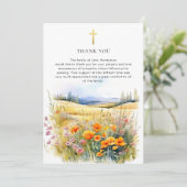 Fleur sauvage rustique Carte de remerciements funé (Debout devant)
