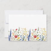 Fleur sauvage rustique Fleur Jardin Mariage Carte  (Dos)