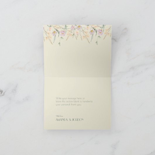 Fleur sauvage Sage Deco Mariage Carte de remerciem (Intérieur)