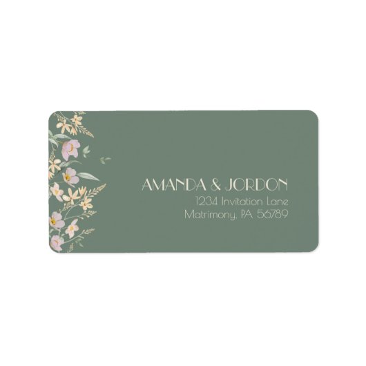 Fleur sauvage Sage Deco Mariage Étiquette de adres (Devant)