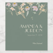 Fleur sauvage Sage Deco Mariage Étiquette Vin (Étiquettes simples)