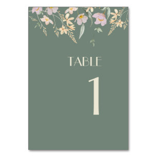 Fleur sauvage Sage Deco Mariage Numéro de table Si