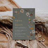 Fleur sauvage Sage Green Boho Faire-part de mariag