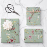 Fleur sauvage Sage Green Floral<br><div class="desc">Papier d'emballage vert sauge fleur sauvage moderne.</div>