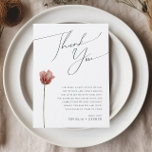 Fleur sauvage simple | Carte de remerciements de t<br><div class="desc">Ce simple fleur sauvage | carte de remerciements de table de réception est parfait pour votre mariage boho lunatique. Le singulier floral rose, lumineux et enchanté, donne à ce produit une sensation artistique et délicate qui est un design simple et moderne. Ce look conviendra à toute saison mariage : printemps,...</div>