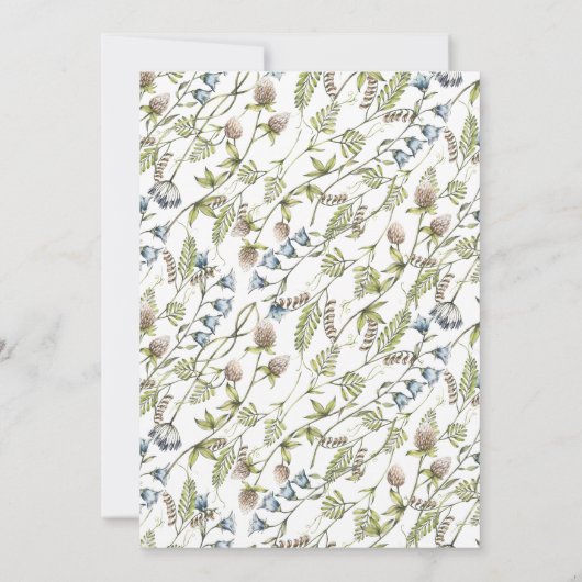 Fleur sauvage simple | Faire-part Mariage reporté (Dos)