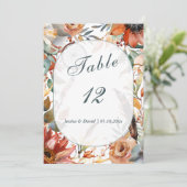 Fleur sauvage Spirit Boho Mariage Numéro de table (Debout devant)