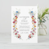 Fleur sauvage Spring Floral Wedding Invitations (Debout devant)